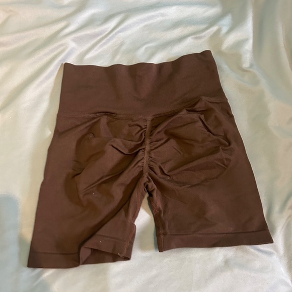 Yoga Basic Seamless Wide Waistband Scrunch Butt Sports Shorts Stretchy Shorts - Picture 3 of 3